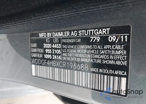 2012 Mercedes-Benz C 250 Sport из США, поврежденный, VIN WDDGF4HBXCR196688